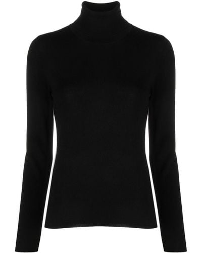Zanone Fine-knit High-neck Sweater - Black