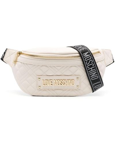 Love Moschino Logo-lettering Quilted Belt Bag - White