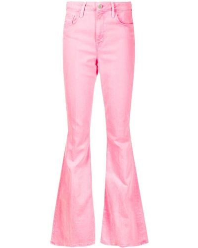 L'Agence Mid-rise Flared Jeans - Pink
