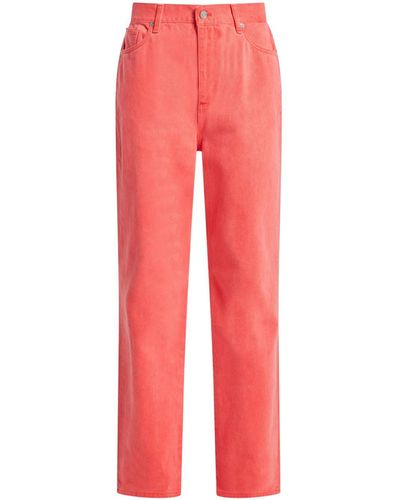 Lacoste Straight-leg Cotton Trousers - Red