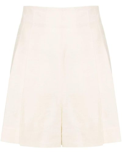 Chloé High-waist Tailored Linen Shorts - Natural