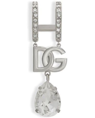 Dolce & Gabbana Anello per labbra DG con cristalli - Bianco