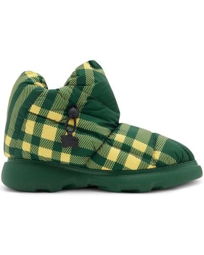 Burberry Check Pillow Boots - Green