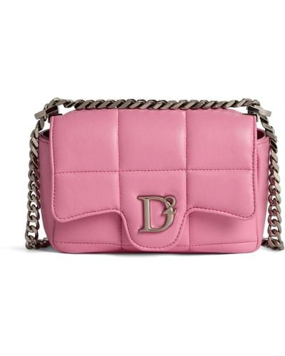 DSquared² Gesteppte Tasche mit Logo-Schild - Pink