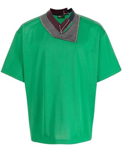 Kolor コントラストカラー Tシャツ - グリーン