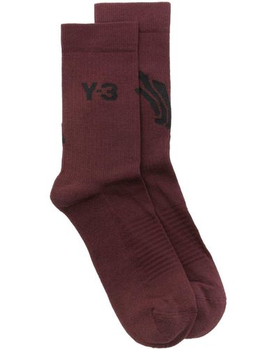 Y-3 X Adidas Logo Intarsia-knit Socks - Red