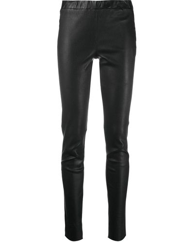 Arma Skinny Leather Trousers - Black