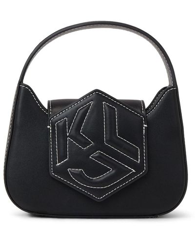 Karl Lagerfeld Nano Hexagon Monogram-embossed Tote Bag - Black