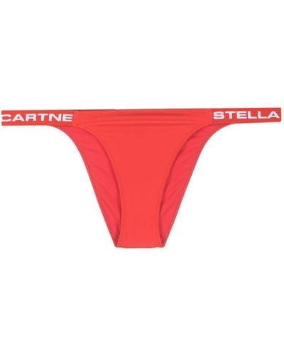 Stella McCartney Bikinihöschen mit Logo-Print - Rot
