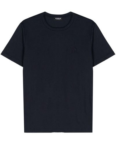 Dondup T-Shirt mit Logo-Patch - Blau