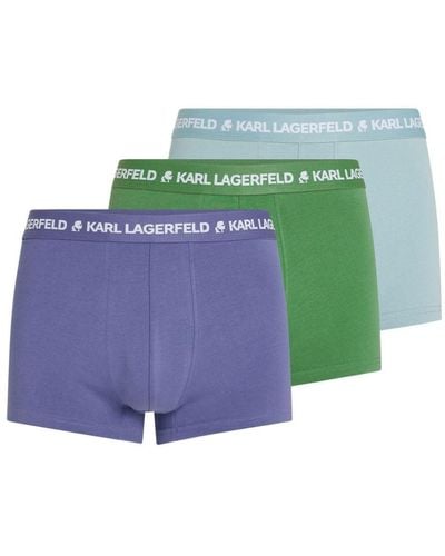Karl Lagerfeld Logo-waistband Boxers (pack Of Three) - Green