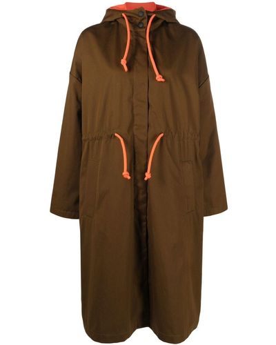 MSGM Two-in-one Hooded Coat - Brown