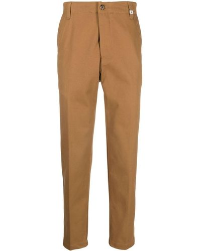 Myths Logo-patch Straight-leg Trousers - Natural