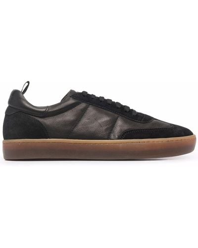 Officine Creative Combined Leather Trainers - Black