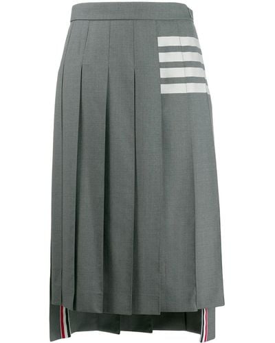 Thom Browne Minifalda plisada con motivo 4-Bar - Gris