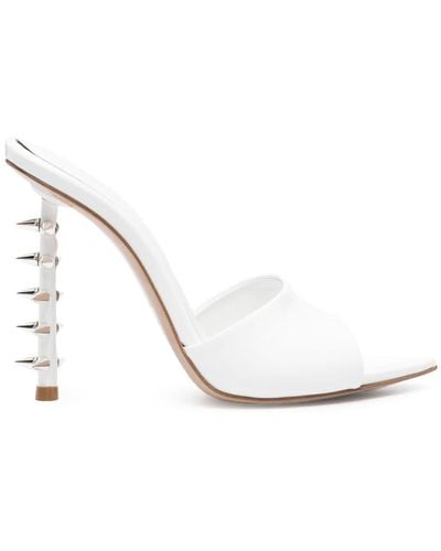 Le Silla Jagger 120mm Leather Mules - White