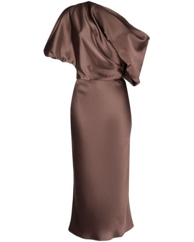 Amsale The Slouch Off-shoulder Dress - Brown
