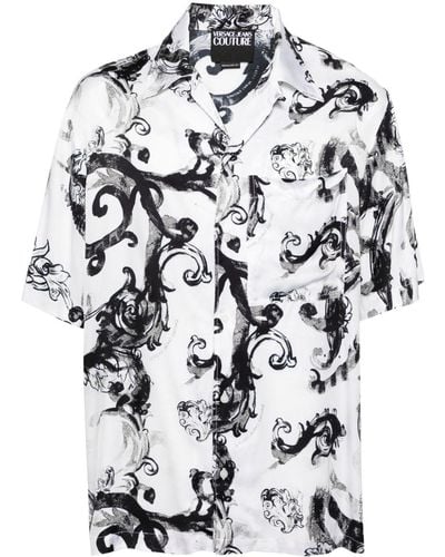 Versace Hemd mit Barocco-Print - Weiß