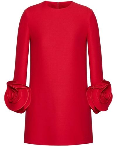 Valentino Garavani Vestido corto Crepe Couture - Rojo
