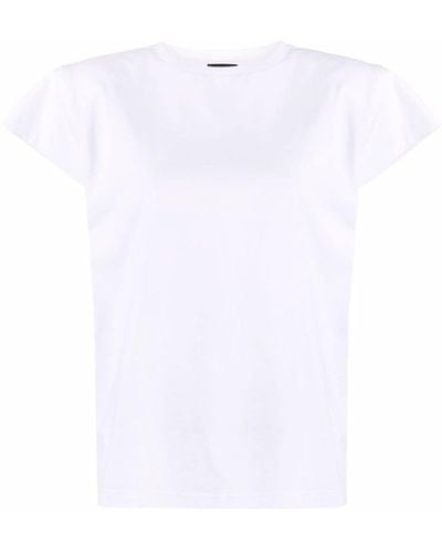 Magda Butrym T-Shirt mit Schulterpolstern - Weiß