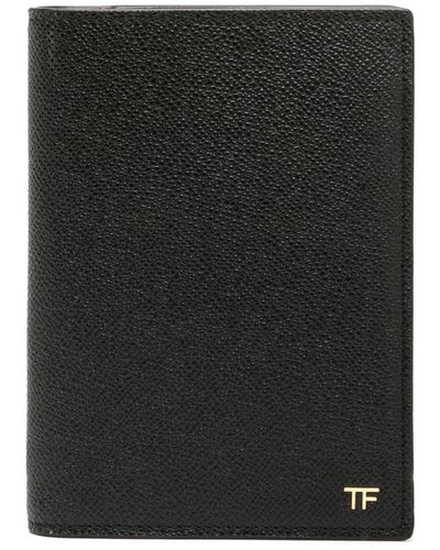 Tom Ford Portefeuille en cuir à design pliant - Noir