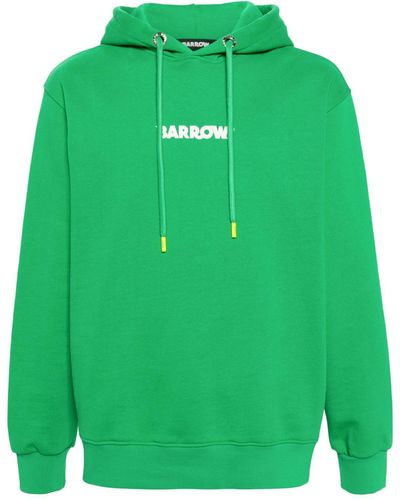 Barrow Logo-print Cotton Hoodie - Green