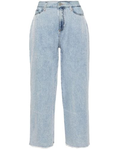 Liu Jo Sequin-embellished Cropped Jeans - ブルー