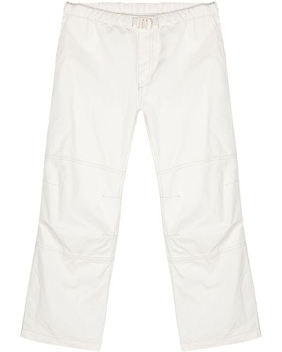 MM6 by Maison Martin Margiela Numbers-embroidered Cropped Pants - White