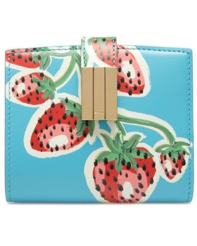 Bally Ollam Strawberry-print Leather Wallet - White