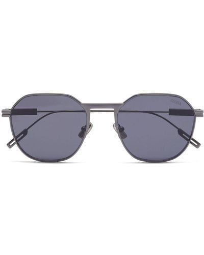 Zegna Tinted Square-frame Sunglasses - Blue