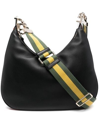 Gucci Large Leather Attache Shoulder Bag - Black
