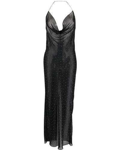 Nue Crystal-embellished Sheer Maxi Dress - Black