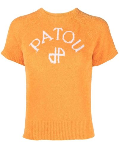 Patou ロゴ ニットトップ - オレンジ