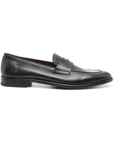 Fratelli Rossetti Almond-toe Leather Loafers - Grey