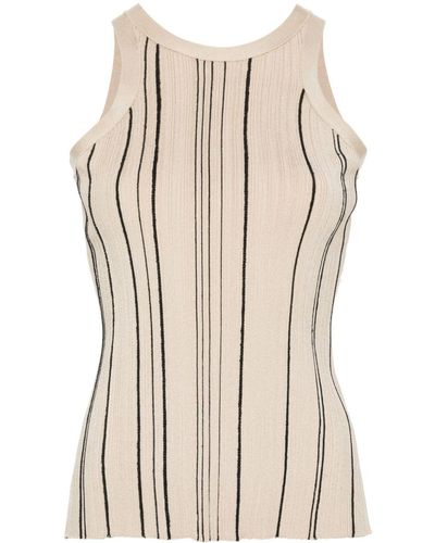 Totême Geribbelde Tanktop - Naturel