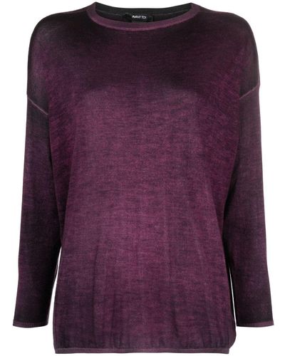 Avant Toi Fine-knit Cashmere-blend Jumper - Purple