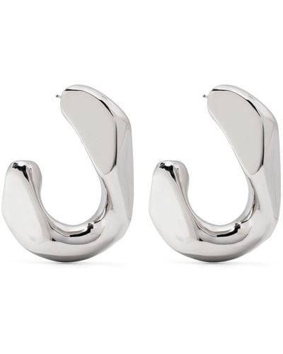 Alexander McQueen Chain Hoop Earrings - White