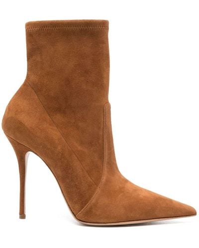 Casadei Pointed-toe 110mm Suede Boots - Brown