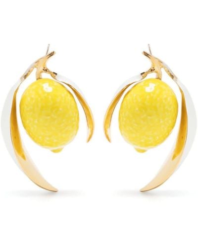 Andres Gallardo Lemon drop ceramic earrings - Giallo
