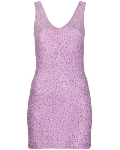 Remain Sequin Knit Mini Dress - Purple