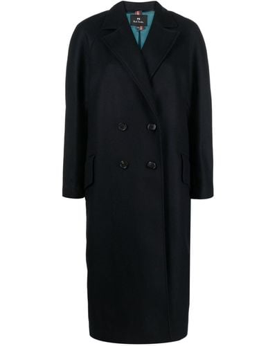 PS by Paul Smith Double-breasted Wool-blend Coat - Black