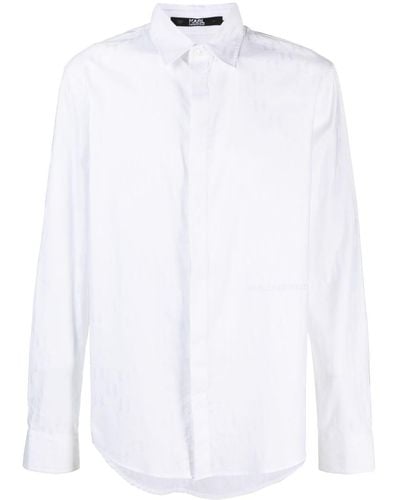 Karl Lagerfeld Monogram Organic Cotton Shirt - White