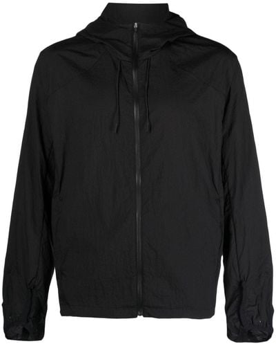 Post Archive Faction PAF Ripstop texture hooded zip-up jacket - Nero