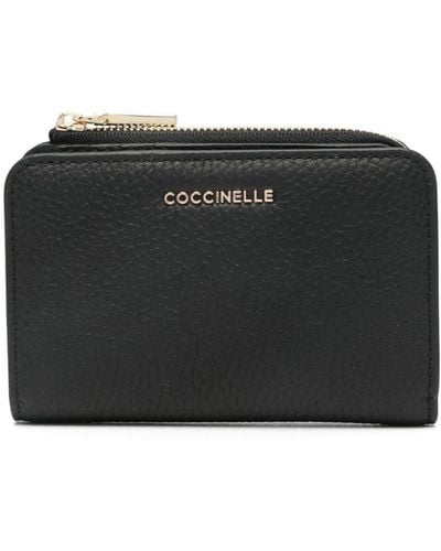 Coccinelle Small Metallic Soft leather wallet - Schwarz