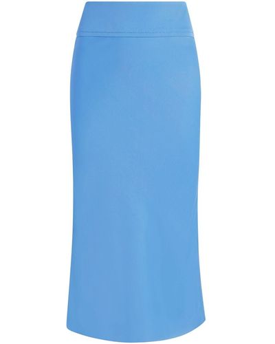 Another Tomorrow High-waist Midi Skirt - Blue
