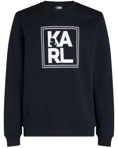 Karl Lagerfeld Sweater Met Logoprint - Blauw