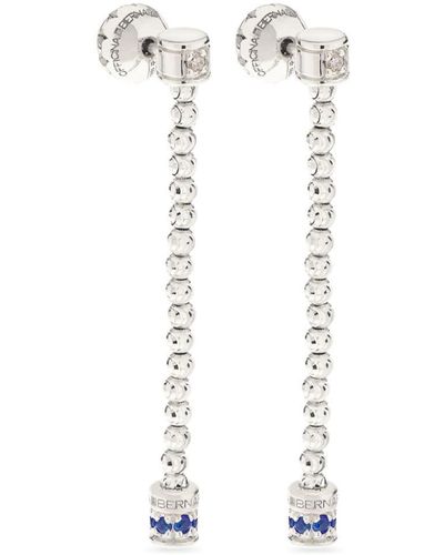 Officina Bernardi 18kt White Gold Moon Sapphire And Diamond Drop Earrings