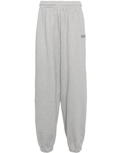 Vetements Logo-embroidered Track Trousers - Grey