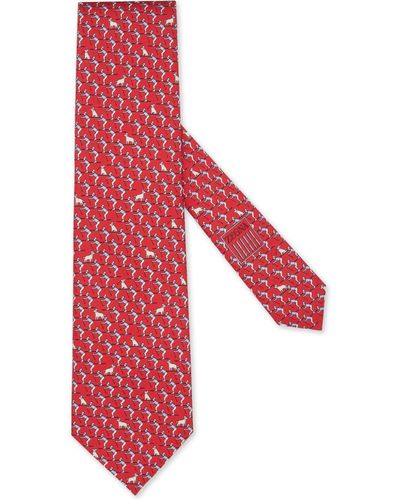 Zegna Krawatte aus Seide mit Print - Rot