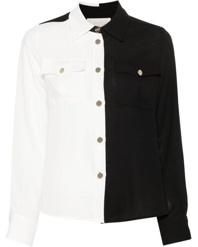 Liu Jo Two-tone Crepe Shirt - Black